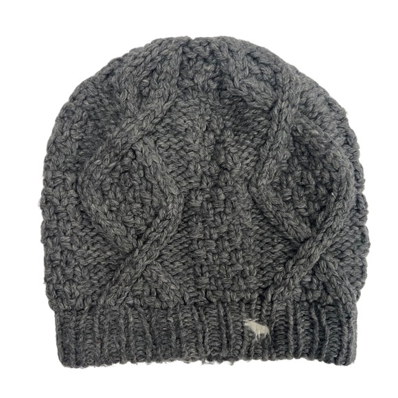 Abercrombie & Fitch Accessories - Abercrombie Fitch Y2K Fisherman Cable Knit Beanie Hat Gray One‎ Size Wool Winter